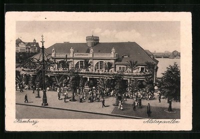 Postcard Hamburg-Neustadt, Alster Pavilion