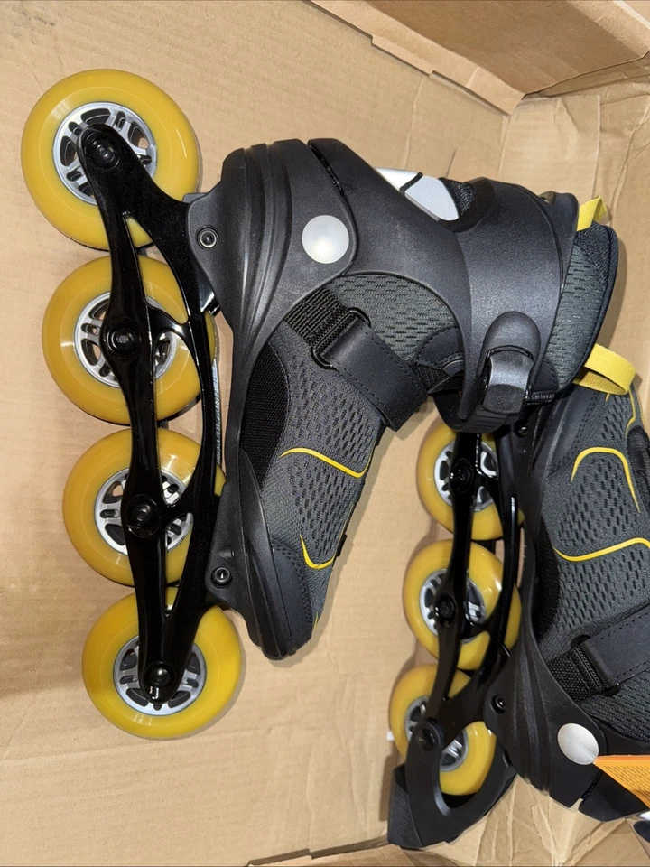 K2 Skate F.I.T. 90 BOA Men's Inline Skates, Gray/Mustard, M12 - Image 3 of 4