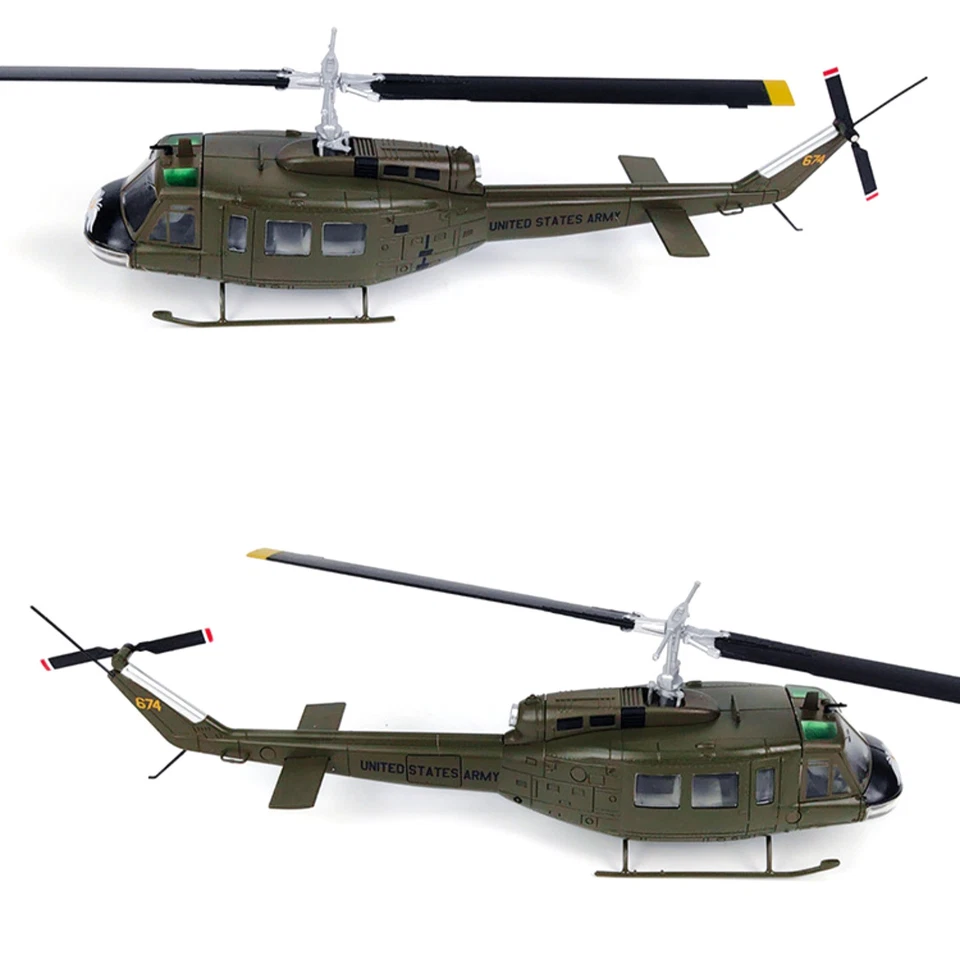 Helicóptero Huey Premium Escala 1:48 Ejército de Estados Unidos UH-1 Modelo Diecast con Soporte de Exhibición Foto 4 de 4