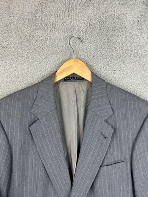 Hugo Boss Saks Fifth Avenue Jacket Mens 42R Gray Pinstripe Super Made USA VTG