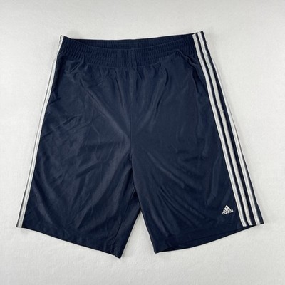Vintage Y2K Adidas Shorts Mens XL Blue Silky Satin Retro Active Wear Performance