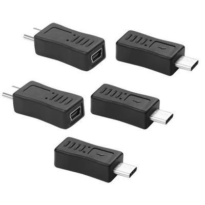Mini USB To Type C Adapter USB 2.0 Male To Mini 5Pin Female 480Mbps 5 PCS