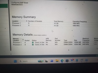 HP Ml150 G9 Motherboard + 32GB DDR4 RDIMM + 2x Xeon E5-2620 v3