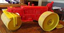 Vintage Auburn Gummi Traktor Roller #968 SELTEN Spielzeug Straßenbauer Mann Fertiger