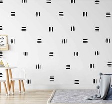 120pcs Modern Line Wall Stickers Boho Nursery Kids Living Room Black