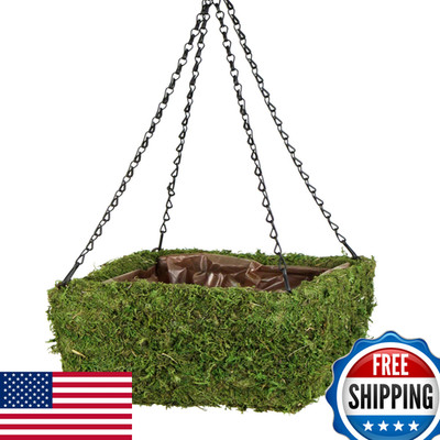 Supermoss 29210 Mossweave Hanging Basket - Square Fresh Green Small 10.5