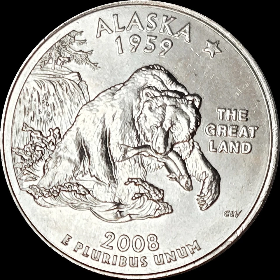 2008-D EXTRA TOE ERROR, ALASKA STATE QUARTER BRILLIANT UNCIRCULATED COIN - Image 2 of 3