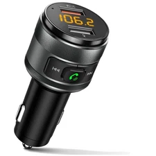 Compact Bluetooth FM Transmitter with Fast Charging & Multiple Safety Features