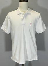 Ami Paris Ami De Coeur Men's Size XL White Polo Shirt NWT