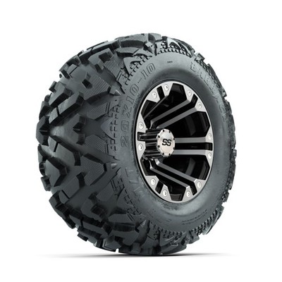 Set of 4 GTW 10'' Specter Machined Wheels on 20x10x10 Barrage Mud |Off Road Tires