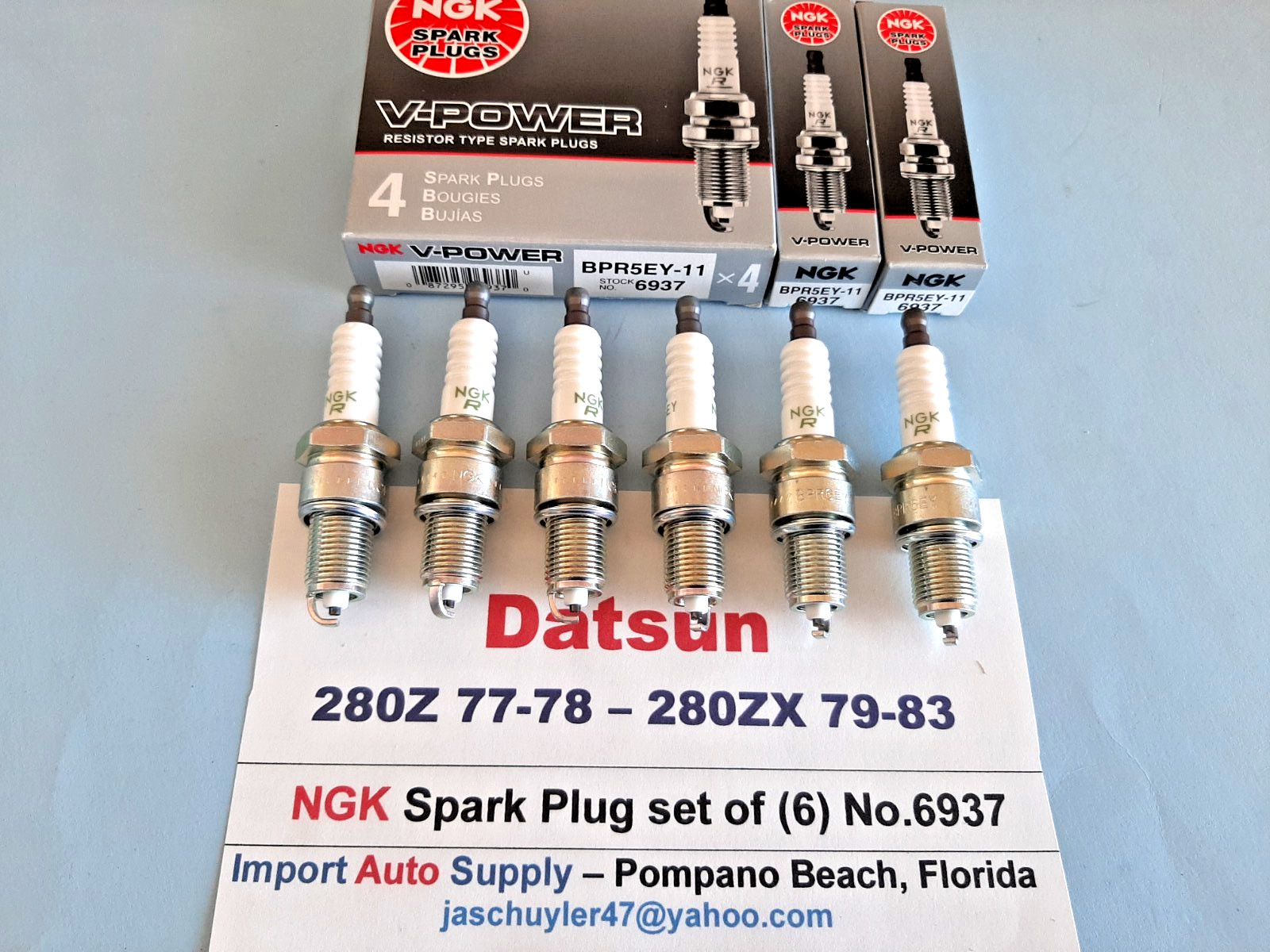 NGK V-Power Spark Plug Set of 6 fits Datsun 280Z 77-78  280ZX 81-83