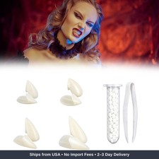 Vampire Teeth Fangs 4 Pairs Vampire Teeth With Adhesive 13-19 mm