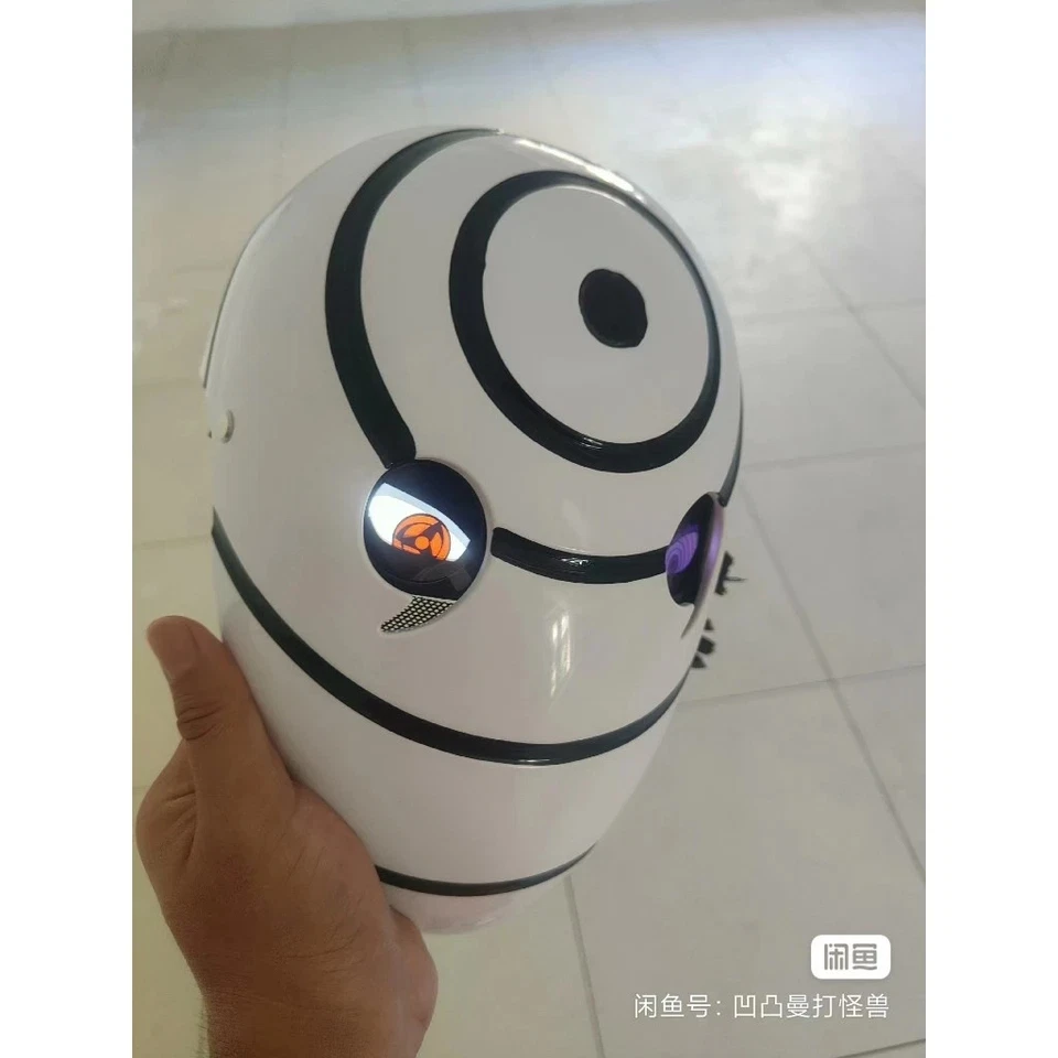 Naruto Obito Uchiha Tobi LED Cosplay Mask Helmet Sharingan Eye Akatsuki Prop - Image 2 of 4