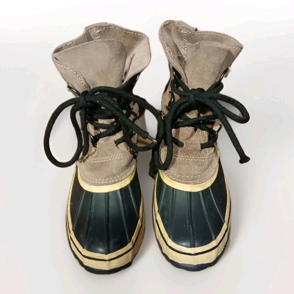 Botas de lluvia C9 para niños de cuero marrón de goma a prueba de clima talla 1Y A327 Foto 3 de 4