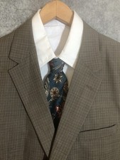 Jos A Bank Blazer Mens 46R Brown Houndstooth 100 Wool Sport Coat Jacket Classic