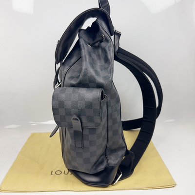 louis vuitton christopher damier graphite blue backpack Epi Leather with PM Distinctive bands LOUIS VUITTON RFIC Damier Graphite