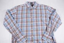 Peter Millar Button Down Shirt Men's Sz XL Blue Pink Plaid 100 Cotton