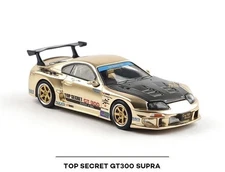 EY Poprace 1:64 Gold Supra GT300 Top Secret Sports Model Diecast Display Car 