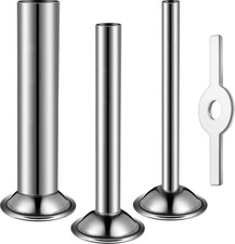 4 Pcs Sausage Stuffer Tubes, 3 Sizes Stainless Steel with Ring