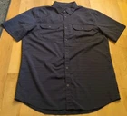 Prana Mens Button Front Short Sleeve Shirt Size L Tall