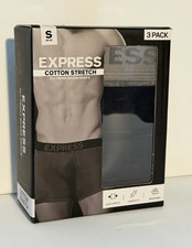 Express 3 Pack Boxer Briefs Black Gray Stretch Comfort Fit Breathable Size S