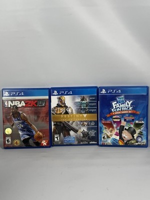 LOT OF 3 PS4 GAMES, DESTINY, HASBRO FAMILY GAME NIGHT, NBA 2k15