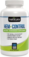Hem-Control Fast Hemorrhoid Treatment Supplement - 180 Vegan Capsules