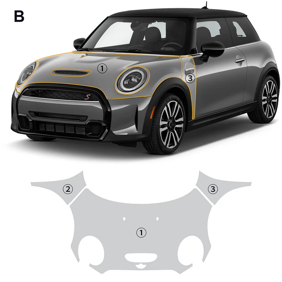 Hood Precut Paint Protection Film Clear Bra PPF For Mini Cooper S F56 2022-2024 - Image 2 of 4