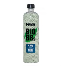 KWA Biodegradable .25g 5000ct 6mm Seamless Airsoft BB bbs .25 Bottle 198-00710