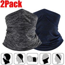 2x Face Mask Mouth Cover Scarf Neck Gaiter Reusable Washable Breathable Bandana