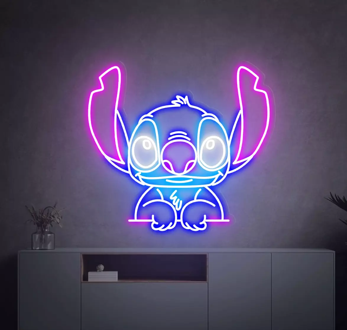 CARTOON STITCH NEON SIGN LED LIGHT GAME Room Decor TWITCH BAR WALL ART LILO  GIFT