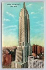 Empire State Building New York City NY Vtg Postcard View Unused