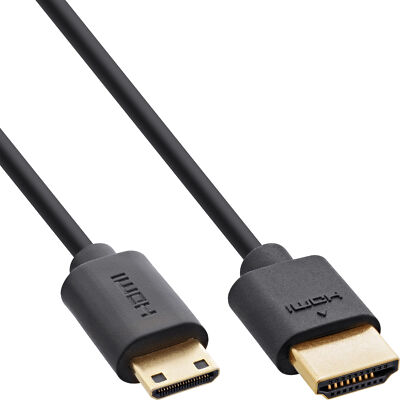 InLine  Slim Ultra High Speed HDMI Kabel, 8K4K, A St. / C St. (Mini), 0,3m