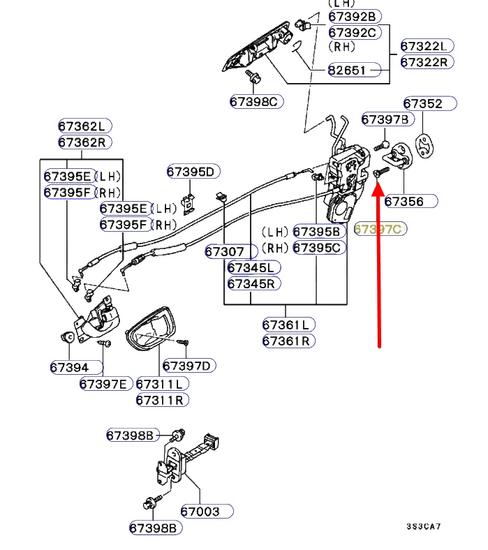 4 x Front Door Locking Screw fit for Mitsubishi MONTERO SPORT OUTLANDER ENDEAVOR - Image 2 of 4