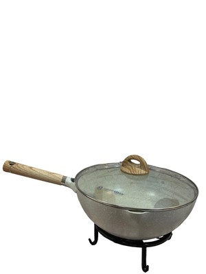 Master Class Cookware 2 Pc.Wok Set Gray with White Speckled NEW!