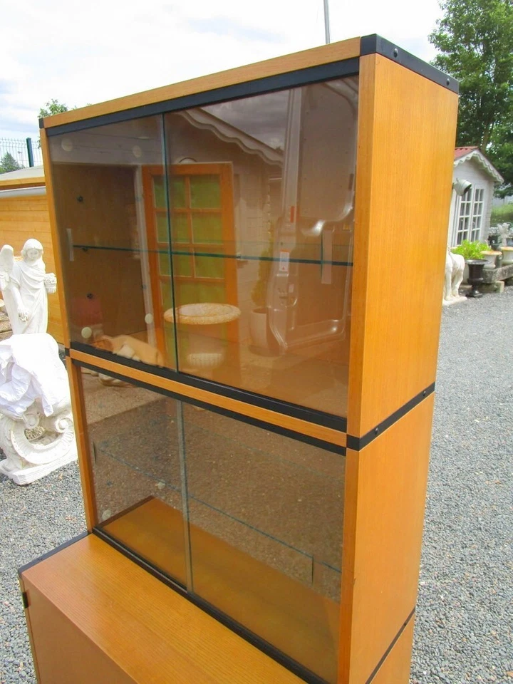 BUFFET HAUT A VITRINES TYPIQUE 1950/60 EN FRENE par "A.R.P. édition MINVIELLE" - Photo 3/4