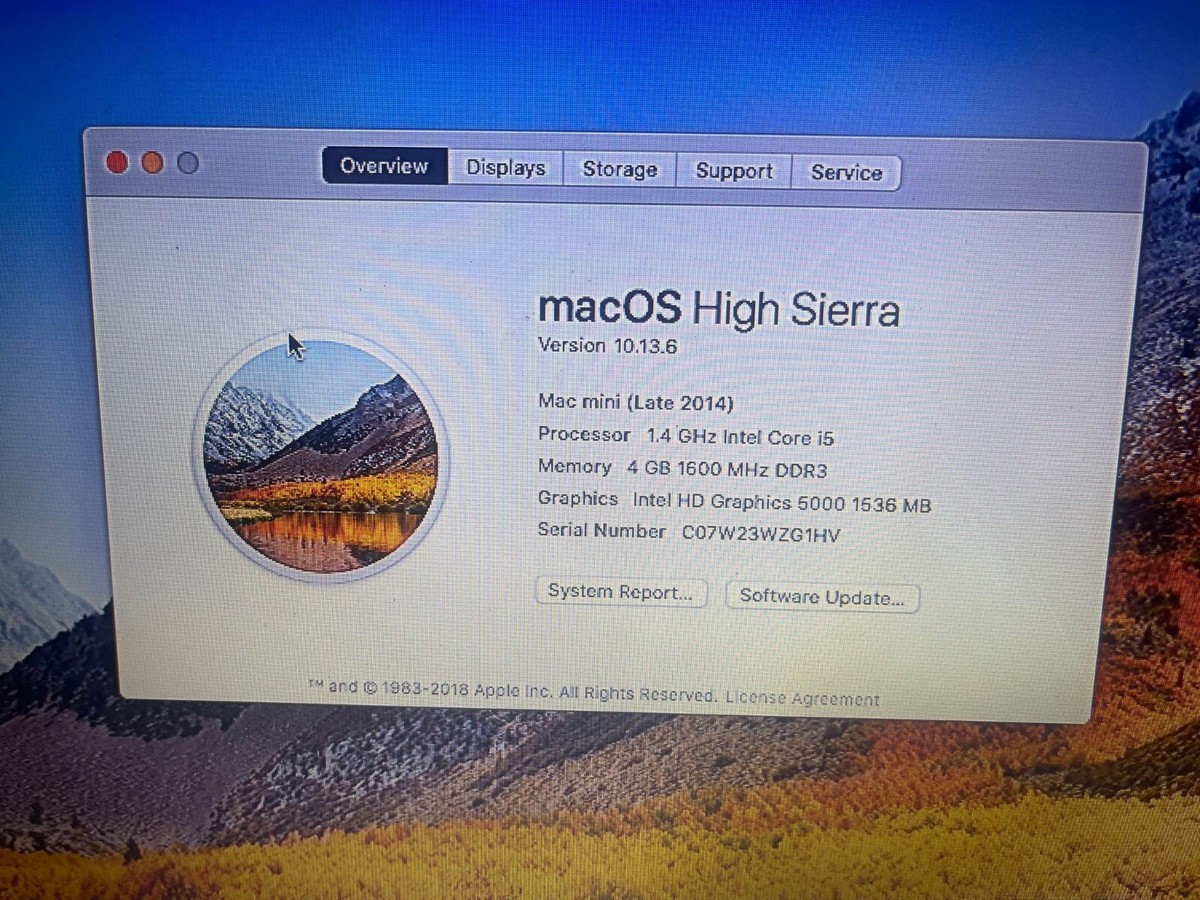 Apple Mac Mini A1347 (Late 2014) 1.4 Ghz Intel Core i5-4GB Apple Mac Mini A1347 (Late 2014) 1.4 Ghz Intel Core i5-4GB