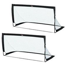Image of Steel Frame Weather Resistant Football Goal Sports Black Lightweight Portable