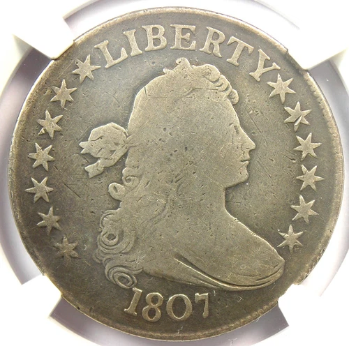 1807 Draped Bust Half Dollar 50C Coin - Certified NGC VG Details - Rare!