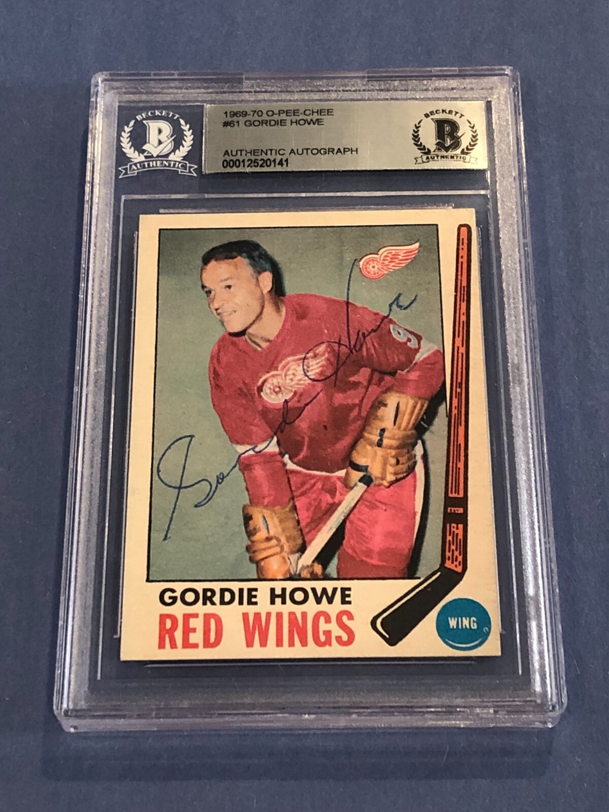 Gordie Howe Autographed Signed 1969-70 O-PEE-CHEE Card #61 Beckett BAS 