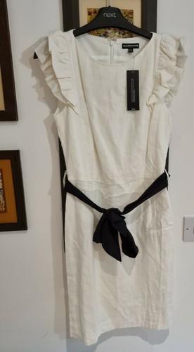 Warehouse White Linen Dress Uk 8 , £60 - Picture 5 of 6