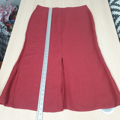 Wallis Linen Skirt Suit Women's Skirt UK 16 & Jacket UK 18 Red Fit and Flare - Picture 20 of 24