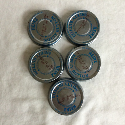 Lot of 5 Blue Heinz Baby Food Jar Lids Only Clean Crafts Garage Storage