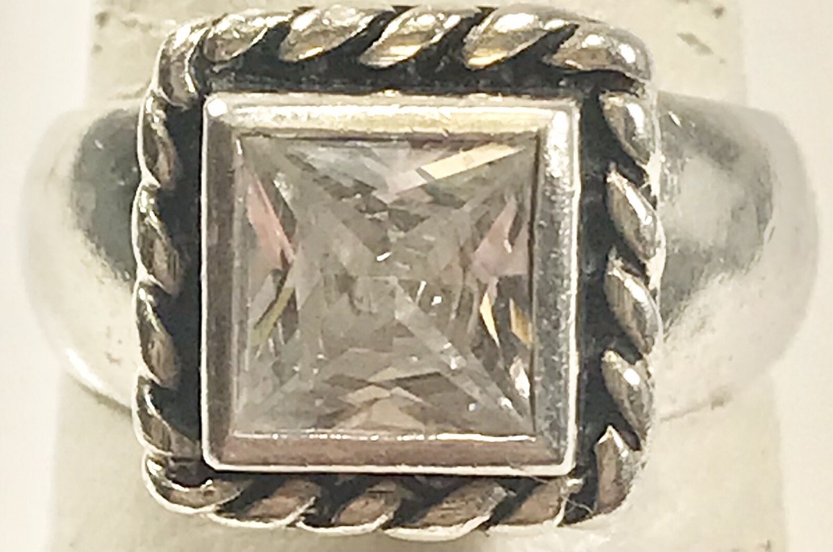 Chapado en Laton シルバ　デュポンの音　Carpas SILPADA R0836 VINTAGE STERLING 925 CZ SQUARE RING (C438A) | eBay