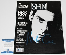 SINGER NICK CAVE HAND SIGNED AUTHENTIC 1989 SPIN MAGAZINE BECKETT COA BAS PROOF