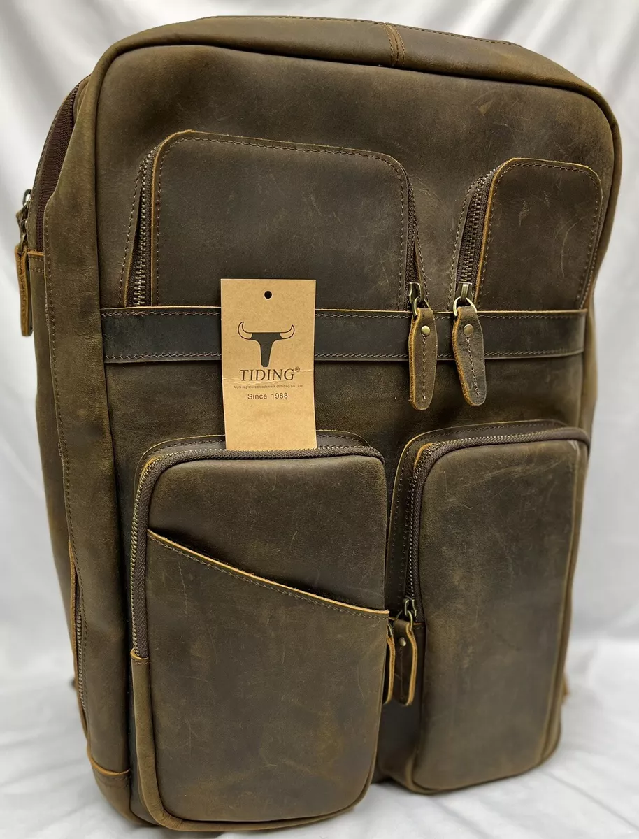 Tiding leather backpack sale