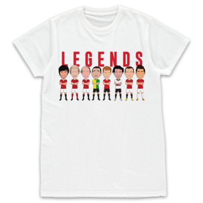 Utd Legends Vector Heroes Kinder T-Shirt 1-14 Jahre inoffiziell Manchester