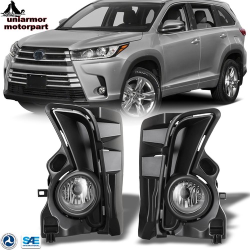 For 1719 Toyota Highlander Fog Lights Front Bumper Lamps Switch+Wiring