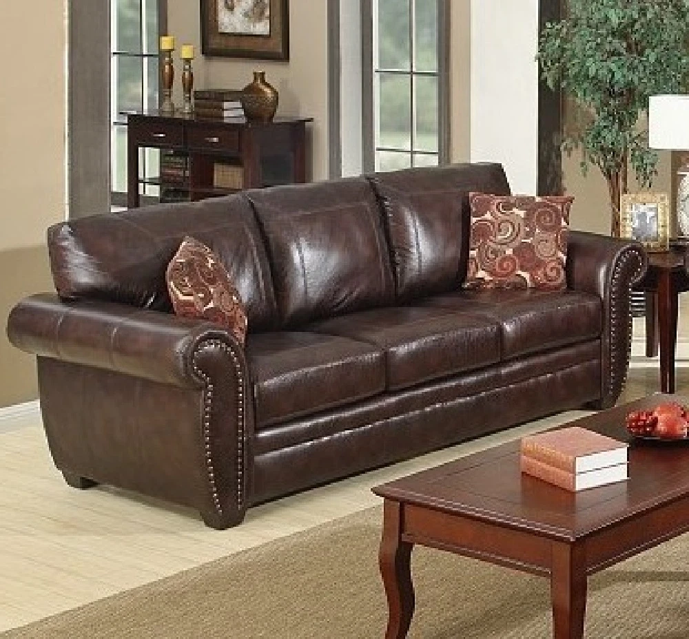 Traditional leather sofa bed deals