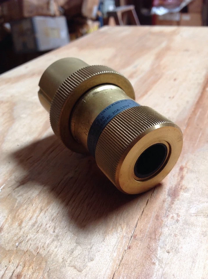 Russellstoll  3730B Brass Plug 3X9 - 10A/600VAC 20A/125V - Image 3 of 4